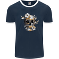 Wildlife Spring Skull Mens Ringer T-Shirt FotL Navy Blue/White