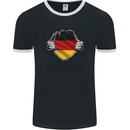 German Flag Ripped Torn Gym Germany Mens Ringer T-Shirt FotL Black/White