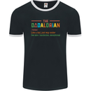 Dadalorian Funny Fathers Day Dad Daddy Mens Ringer T-Shirt FotL Black/White
