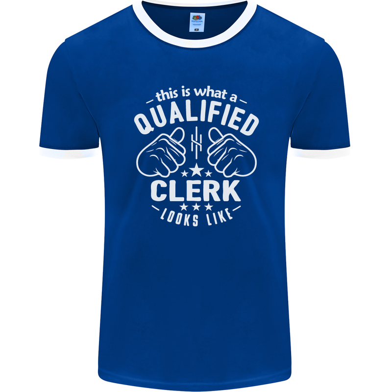 This Is What a Qualified Clerk Looks Like Mens Ringer T-Shirt FotL Royal Blue/White