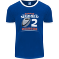 2 Year Wedding Anniversary 2nd Rugby Mens Ringer T-Shirt FotL Royal Blue/White