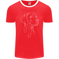 A Weimaraner Face Mens Ringer T-Shirt FotL Red/White