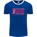 Breast Cancer Awareness Nobody Fights Alone Mens Ringer T-Shirt FotL Royal Blue/White