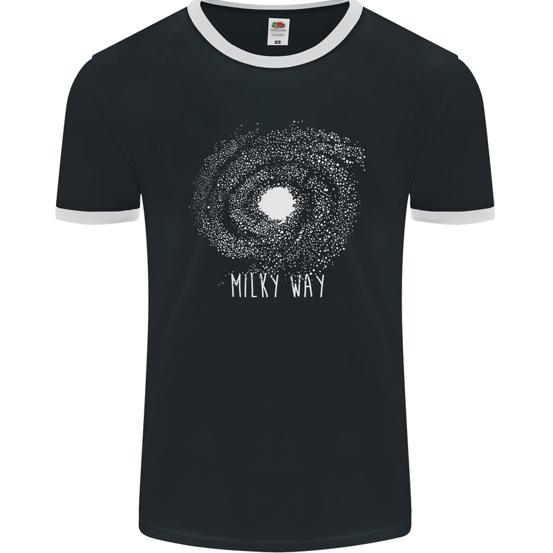 The Milky Way Astronomy Solar System Planet Mens Ringer T-Shirt FotL Black/White