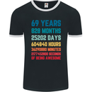 69th Birthday 69 Year Old Mens Ringer T-Shirt FotL Black/White