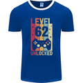 62nd Birthday 62 Year Old Level Up Gamming Mens Ringer T-Shirt FotL Royal Blue/White