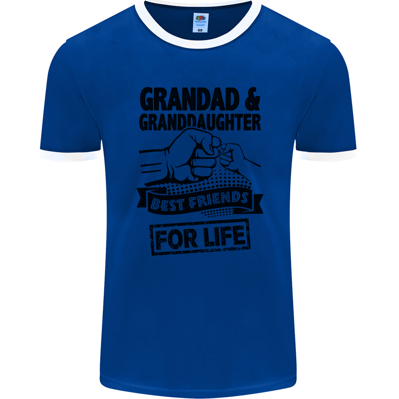 Grandad and Granddaughter Grandparent's Day Mens Ringer T-Shirt FotL Royal Blue/White