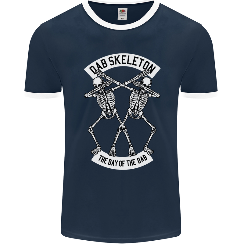 Dab Skeleton the Day of the Dab Dead Mens Ringer T-Shirt FotL Navy Blue/White