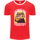 Cats I'm One of Those Morning People Funny Mens Ringer T-Shirt FotL Red/White
