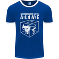 Schrodinger's Cat Science Geek Nerd Mens Ringer T-Shirt FotL Royal Blue/White