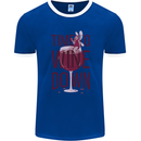 Time to Wine Down Funny Alcohol Mens Ringer T-Shirt FotL Royal Blue/White