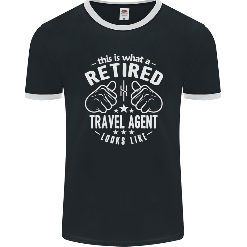 A Retired Travel Agent Looks Like Mens Ringer T-Shirt FotL Black/White