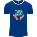 Trees Are the Answer Climate Change Mens Ringer T-Shirt Royal Blue/White