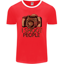 Photography I Shoot People Photographer Mens Ringer T-Shirt FotL Red/White
