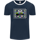 TV Test Pattern as Worn by Mens Ringer T-Shirt FotL Navy Blue/White