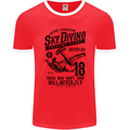 Skydiving Extreme Sports Skydiver Freefall Mens Ringer T-Shirt FotL Red/White