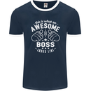 This Is What an Awesome Boss Looks Like Mens Ringer T-Shirt FotL Navy Blue/White