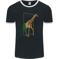 An Obscure Giraffe Design Mens Ringer T-Shirt FotL Black/White