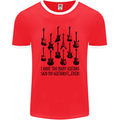 I Have Too Many Guitars Funny Guitarist Mens Ringer T-Shirt FotL Red/White