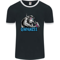 Ginpanzee Funny Gin Drinker Monkey Alcohol Mens Ringer T-Shirt FotL Black/White