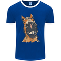 Horse Chops Equestrian Riding Mens Ringer T-Shirt FotL Royal Blue/White