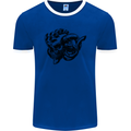 Turbo Skull Car Enthusiast Engine Drifting Mens Ringer T-Shirt FotL Royal Blue/White