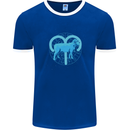 Aries Star Sign Mens Ringer T-Shirt FotL Royal Blue/White