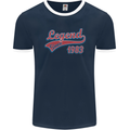 Legend Since 40th Birthday 1983 Mens Ringer T-Shirt FotL Navy Blue/White