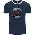 Superhero Camera Photography Photorapher Mens Ringer T-Shirt FotL Navy Blue/White