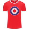 MOD Logo Scooter Biker RAF Royal Air Force Mens Ringer T-Shirt FotL Red/White