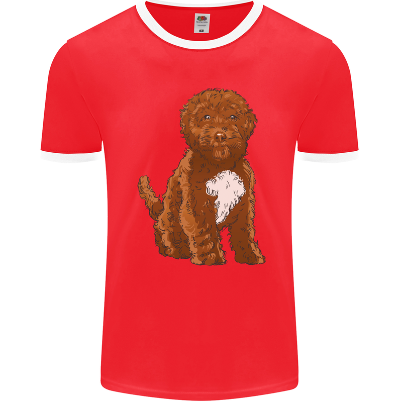 Cockapoo Dog Mens Ringer T-Shirt FotL Red/White