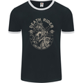 Death Rider Moto Club Biker Motorcycle Mens Ringer T-Shirt FotL Black/White