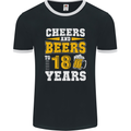 18th Birthday 18 Year Old Funny Alcohol Mens Ringer T-Shirt FotL Black/White