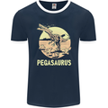 Pegasaurus Dinosaur T-Rex Funny Mens Ringer T-Shirt FotL Navy Blue/White