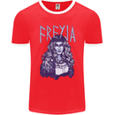 Freyja Norse Goddess Viking Valhalla Mens Ringer T-Shirt FotL Red/White