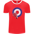 MOD Scooter Motorcycle Motorbike Mens Ringer T-Shirt FotL Red/White