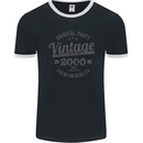 Vintage Year 23rd Birthday 2000 Mens Ringer T-Shirt FotL Black/White