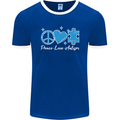 Peace Autism Austistic Mens Ringer T-Shirt FotL Royal Blue/White