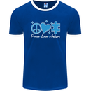 Peace Autism Austistic Mens Ringer T-Shirt FotL Royal Blue/White