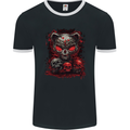 An Evil Cat With Skull Satanic Kitty Mens Ringer T-Shirt FotL Black/White