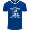 Cycling Life To Days Funny Cyclist Bicycle Mens Ringer T-Shirt FotL Royal Blue/White