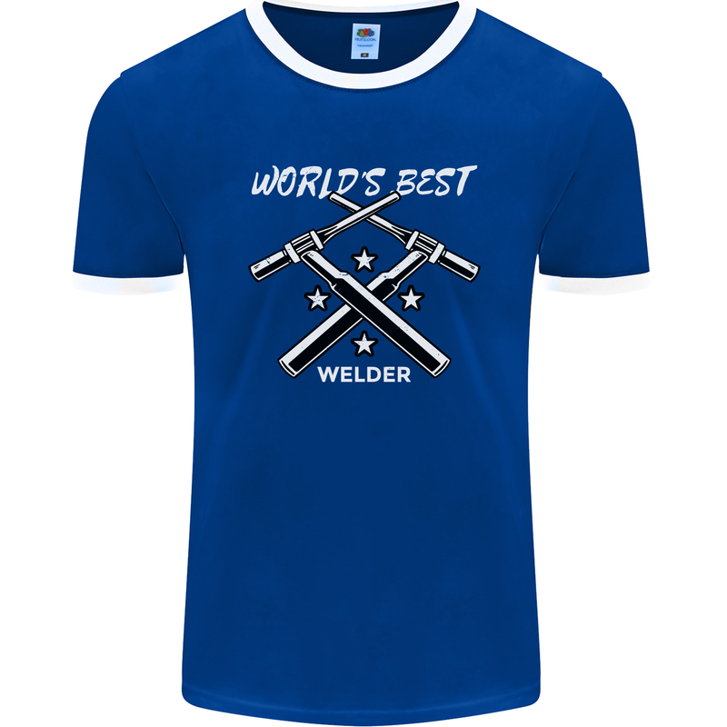 World's Best Welder Welding Mens Ringer T-Shirt FotL Royal Blue/White