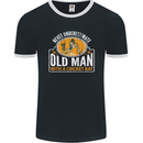 An Old Man With a Cricket Bat Cricketer Mens Ringer T-Shirt FotL Black/White