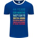 44th Birthday 44 Year Old Mens Ringer T-Shirt FotL Royal Blue/White