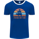 Vegetarian Animals Friends Not Food Vegan 2 Mens Ringer T-Shirt FotL Royal Blue/White