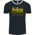 May the 70s Seventies Be With You Sci-Fi Mens Ringer T-Shirt FotL Black/White