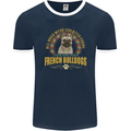 A French Bulldog Dog Mens Ringer T-Shirt FotL Navy Blue/White