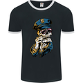 Policeman Skull Police Officer Force Mens Ringer T-Shirt FotL Black/White