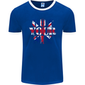 Ive Got Your Six Union Jack Flag Army Paras Mens Ringer T-Shirt FotL Royal Blue/White