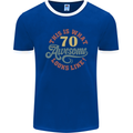 70th Birthday 70 Year Old Awesome Looks Like Mens Ringer T-Shirt FotL Royal Blue/White